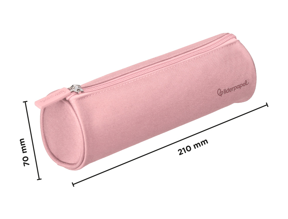 ESTUCHE PORTATODO LIDERPAPEL CLASSIC CILINDRICO ANCHO 210X70MM ROSA