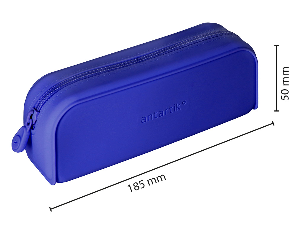 ESTUCHE PORTATODO ANTARTIK PRISMA SILICONA SOFT RECTANGULAR 185X50X75 MM COLOR AZUL OSCURO