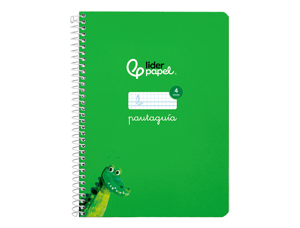 CUADERNO ESPIRAL LIDERPAPEL A5 PAUTAGUIA TAPA DURA 80H 90 GR CUADRO PAUTADO 4MM COLOR VERDE