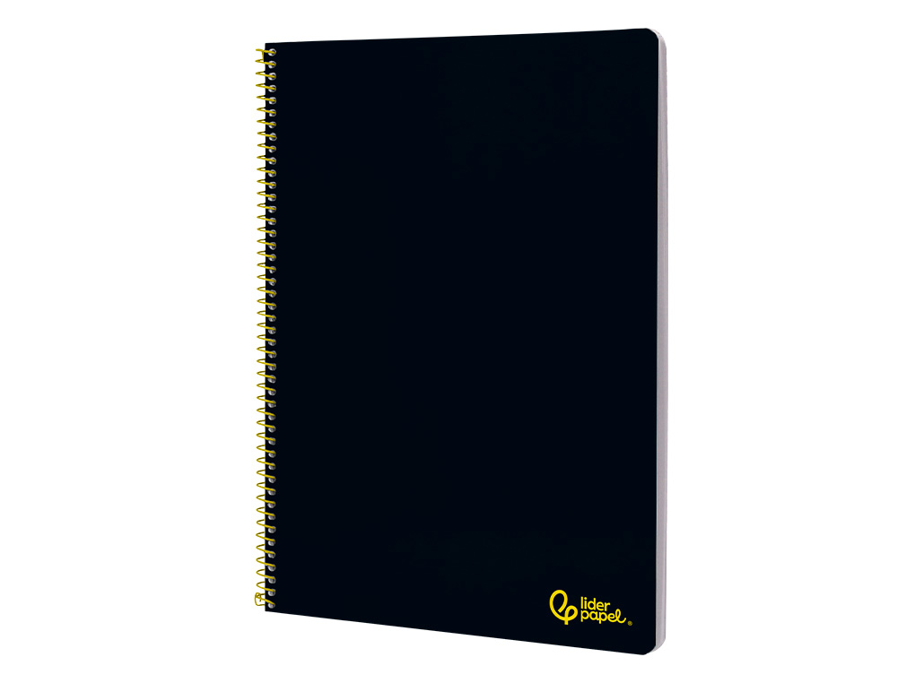CUADERNO ESPIRAL LIDERPAPEL A4 SMART TAPA BLANDA 80H 75GR CUADRO 4MM CON MARGEN COLOR NEGRO