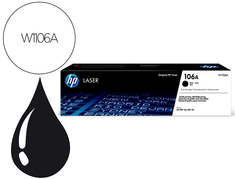 TONER HP LASER 107A/W, MFP 135ANEGRO 106A